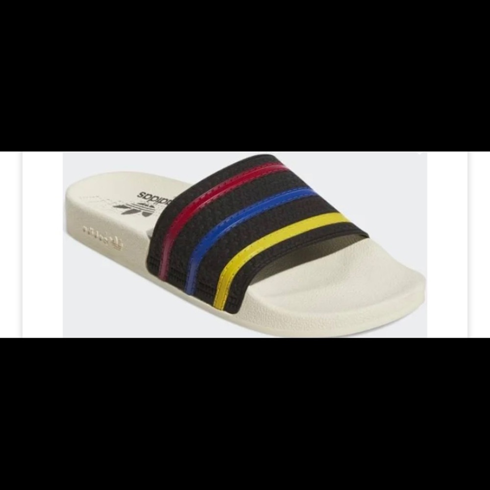 NWT adidas Adilette core black slides